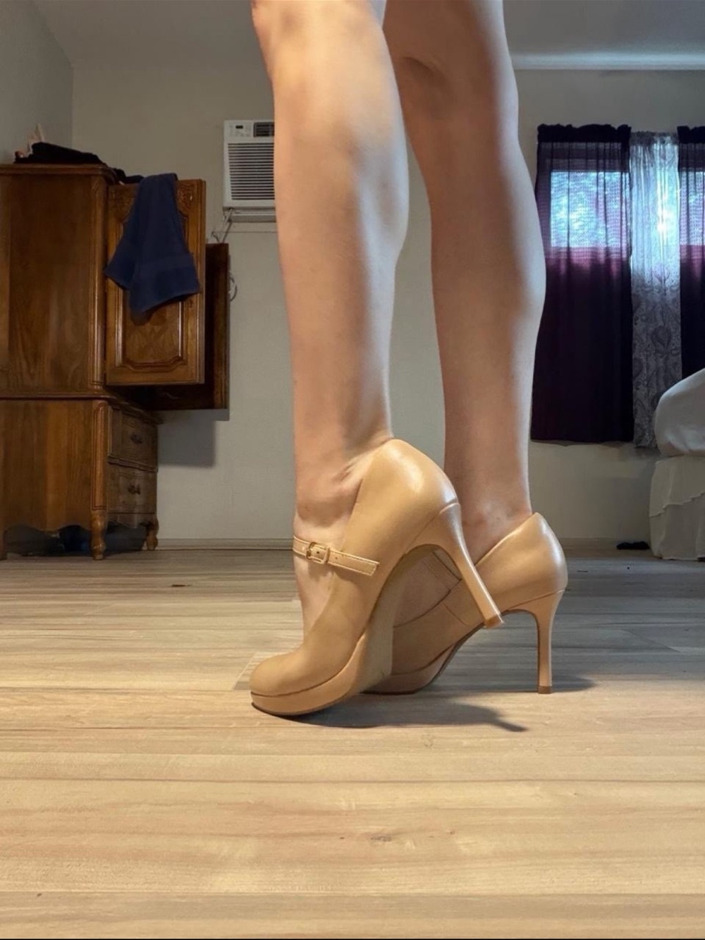 Source Unknown Nude Mary Jane Stiletto Heels